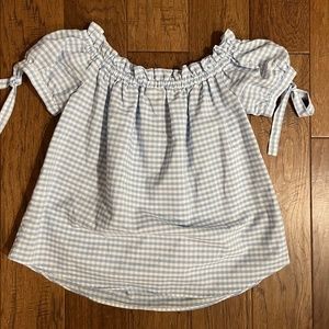 Blue & White gingham top